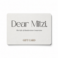 Gift card from 'Dear Mitzi' on a white background