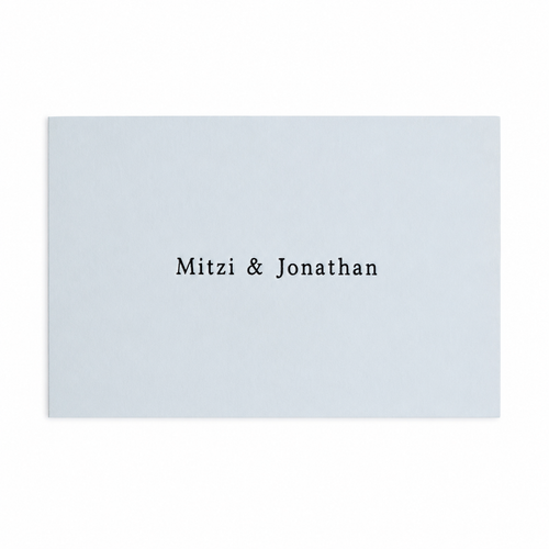 Light blue Calling card with black foil embossed personalization