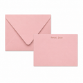 pink notecard and envelope custom name personalized foil embossed