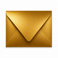Gold size A2 euro flap envelope on a white background