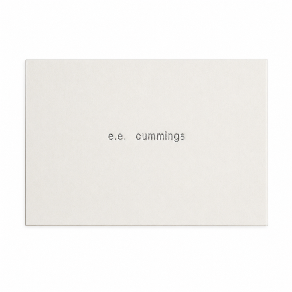 White Calling card with silver foil embossed personalization