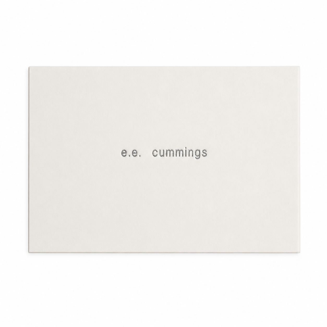 White Calling card with silver foil embossed personalization